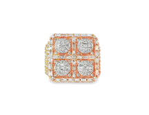 10k Two-Tone Gold Ring with Four Circle Diamond Clusters 2.50ct