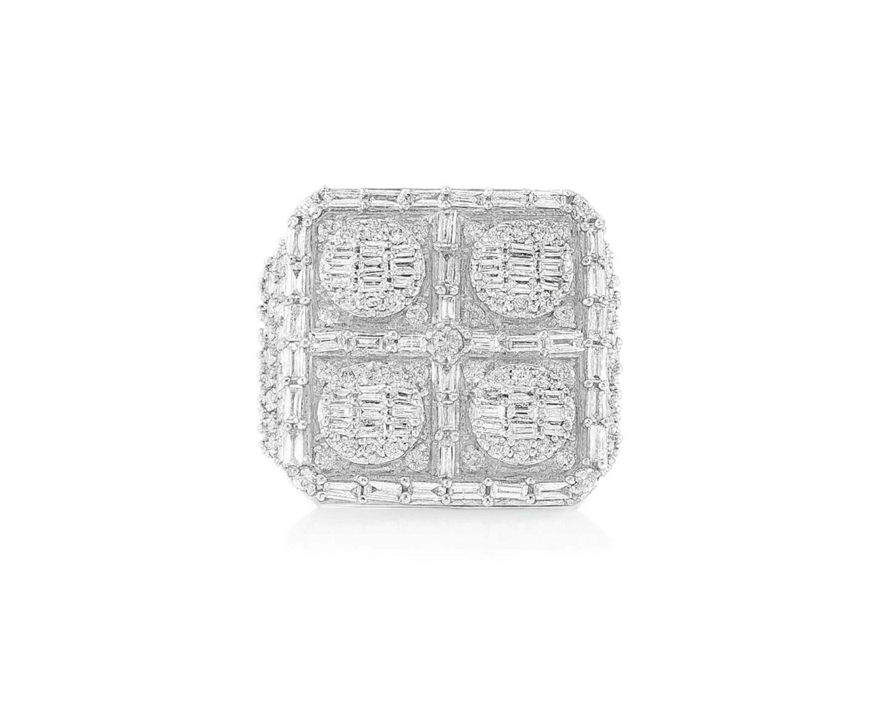 10k Two-Tone Gold Ring with Four Circle Diamond Clusters 2.50ct – lifestyle 371