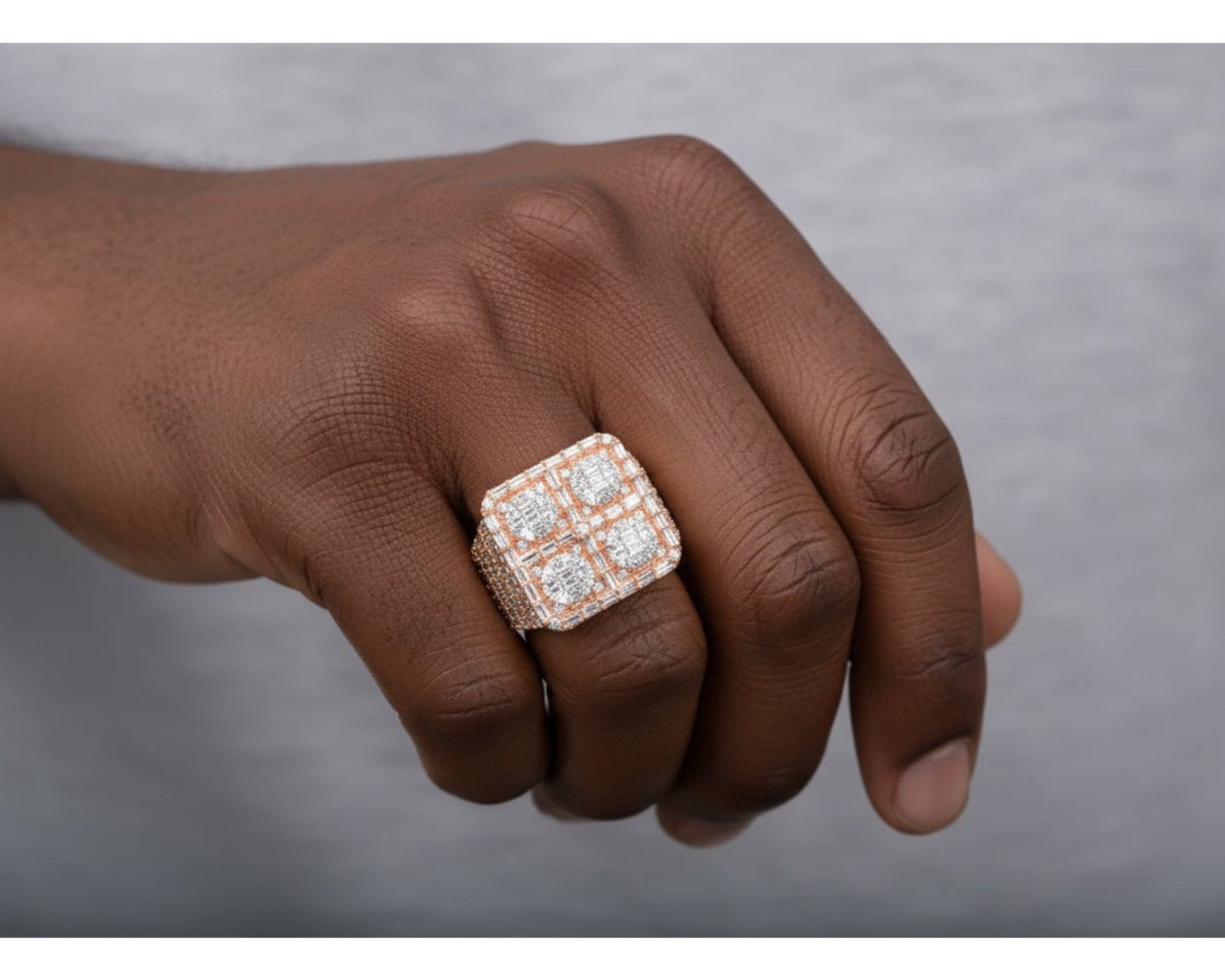 10k Two-Tone Gold Ring with Four Circle Diamond Clusters 2.50ct – view 2