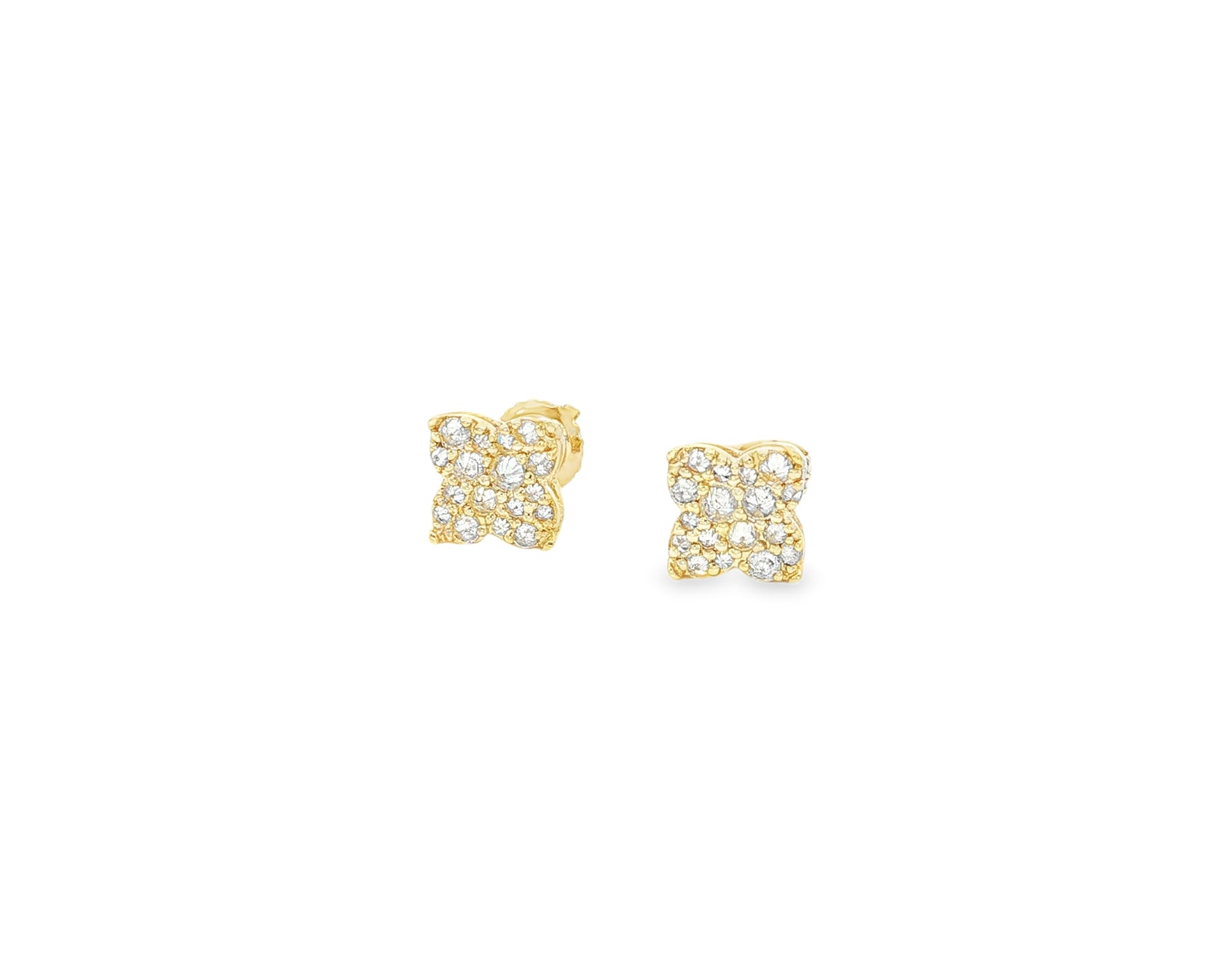 10K Gold Diamond Butterfly Pavé Stud Earrings 0.40 CT