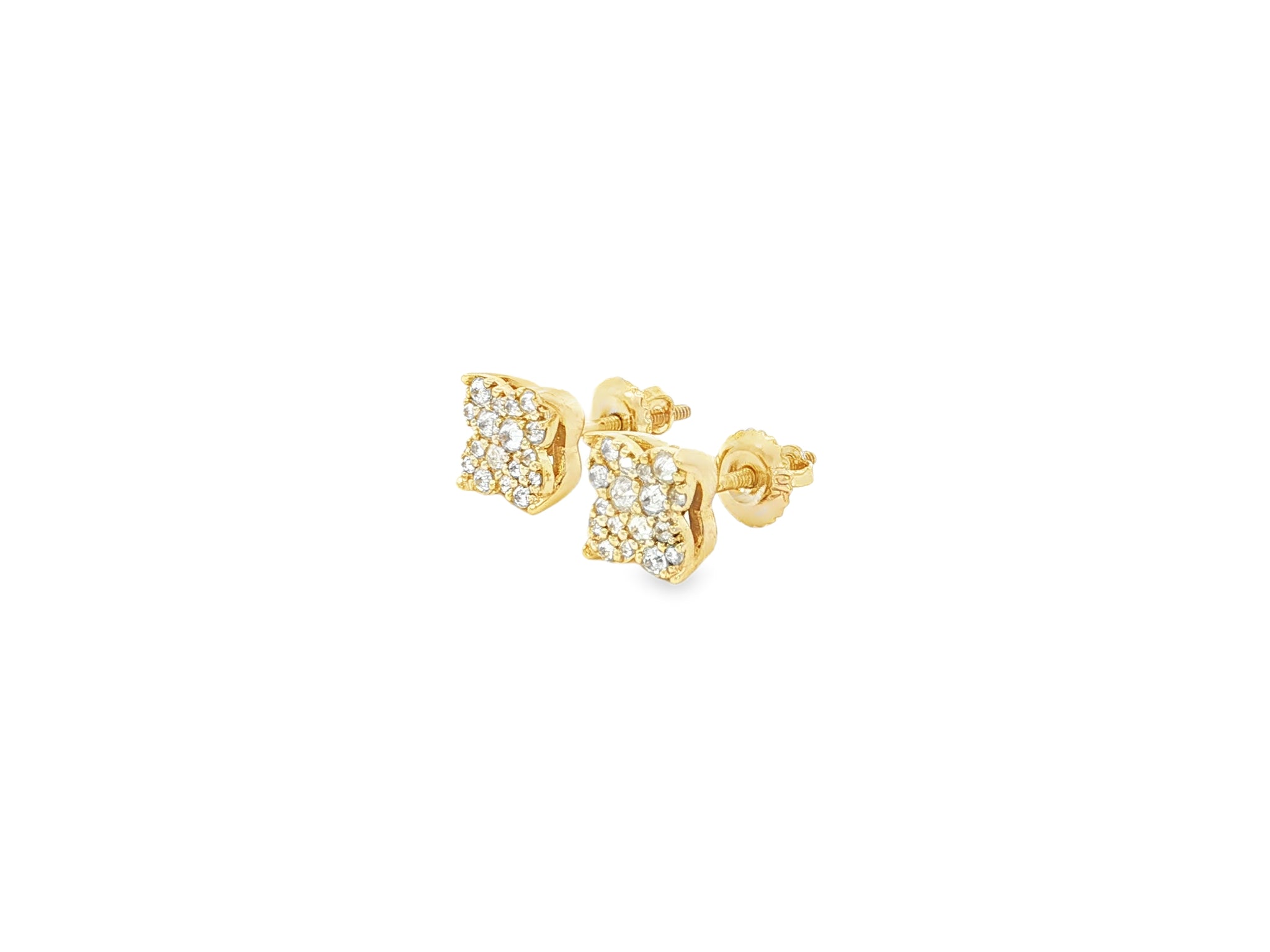 10K Gold Diamond Butterfly Pavé Stud Earrings 0.40 CT