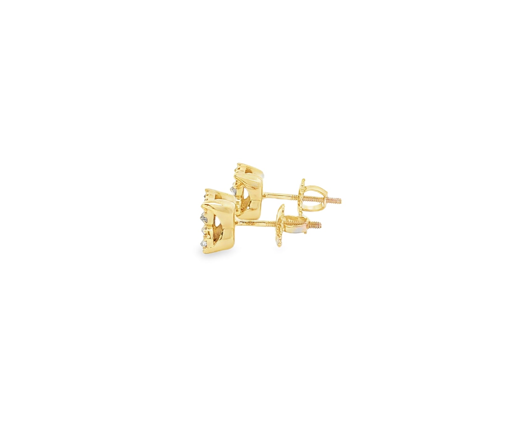 10K Gold Diamond Butterfly Pavé Stud Earrings 0.40 CT