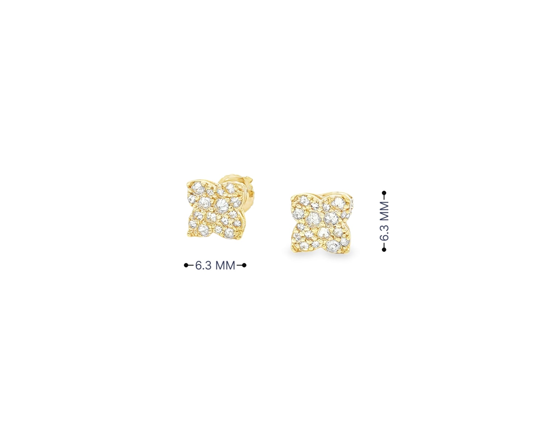 10K Gold Diamond Butterfly Pavé Stud Earrings 0.40 CT