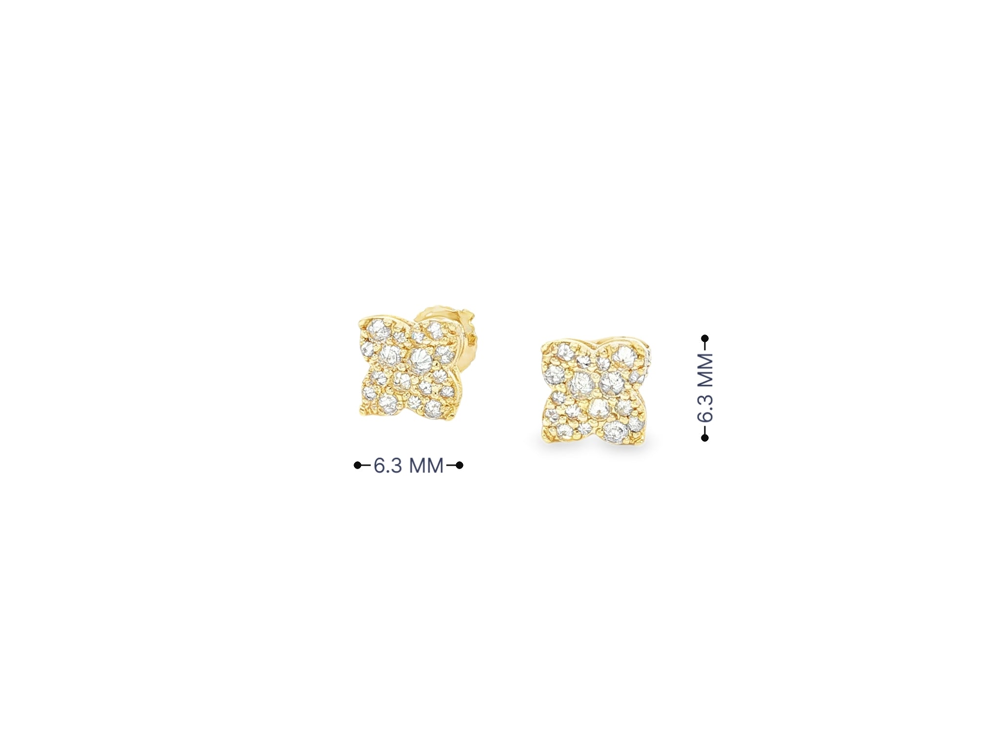 10K Gold Diamond Butterfly Pavé Stud Earrings 0.40 CT