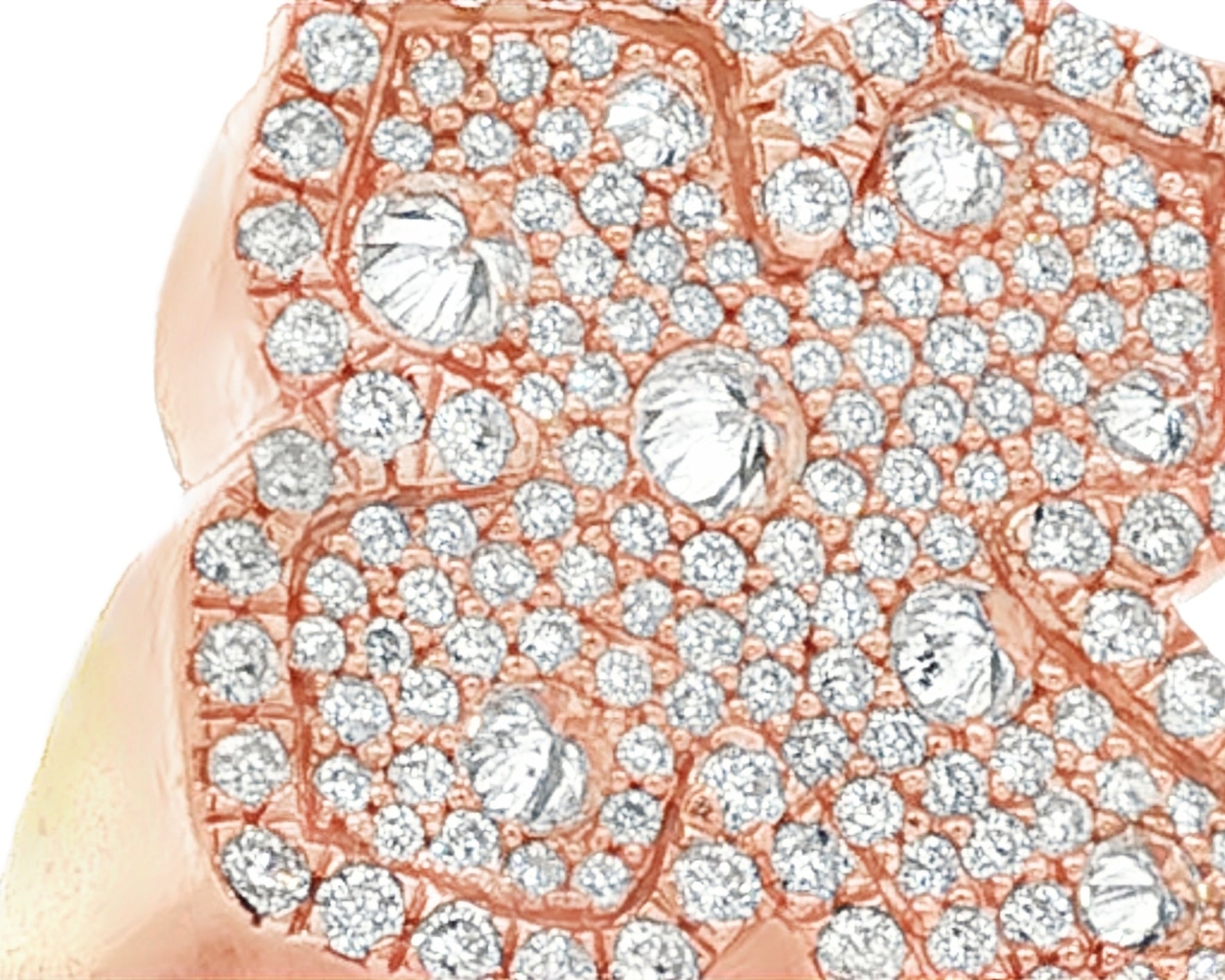 10k Gold Diamond Crucifix Ring with Pavé Round Accents 2.25ct