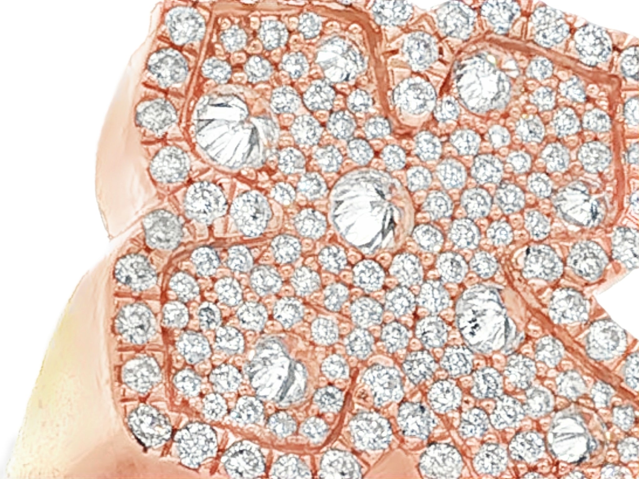 10k Gold Diamond Crucifix Ring with Pavé Round Accents 2.25ct