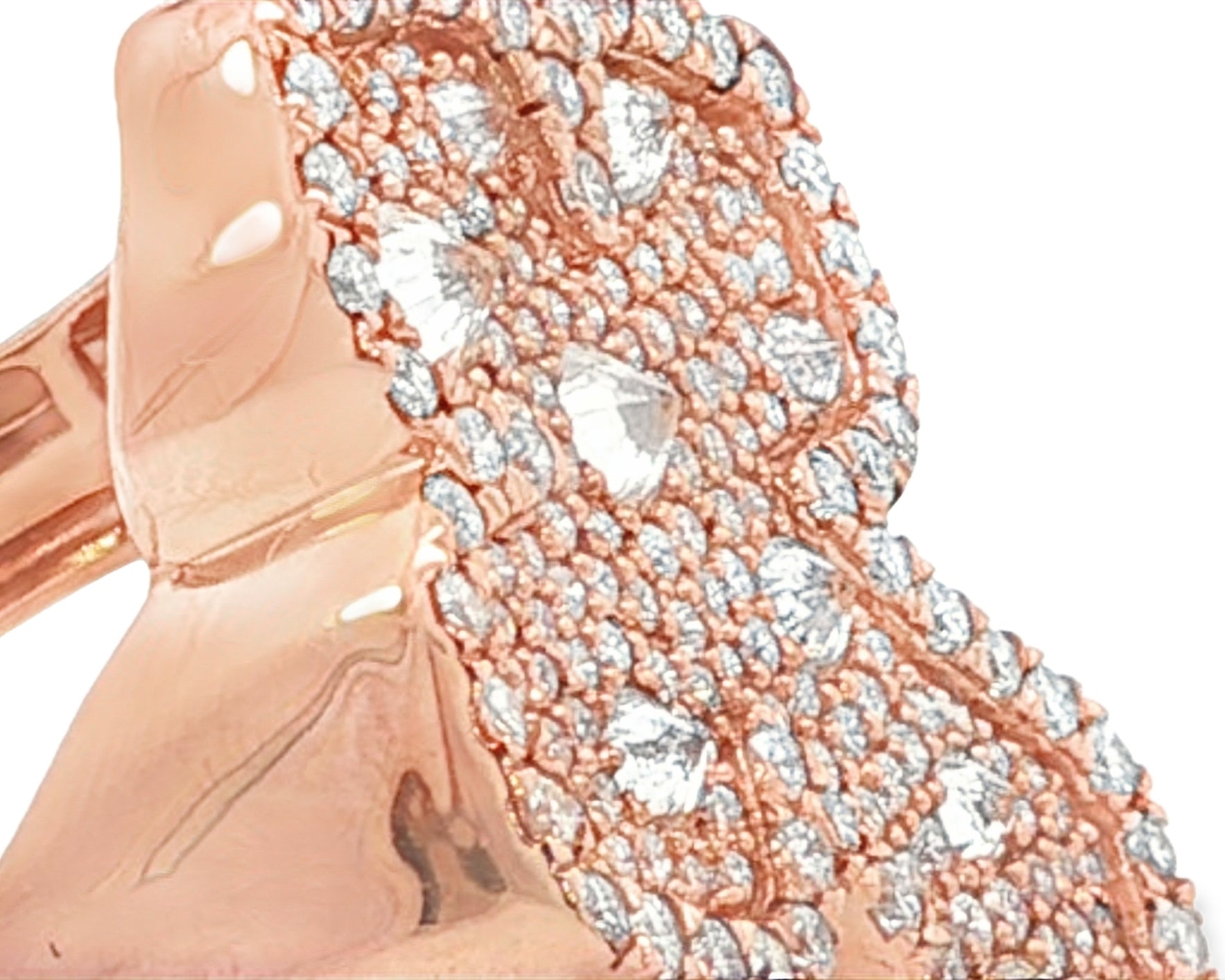 10k Gold Diamond Crucifix Ring with Pavé Round Accents 2.25ct