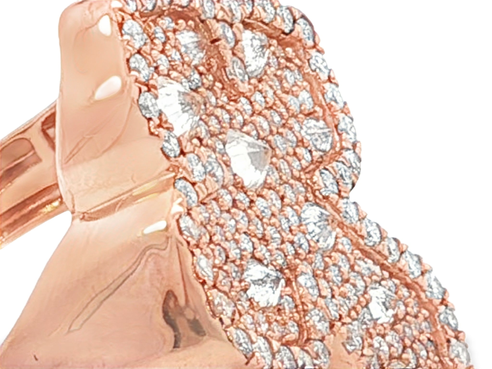 10k Gold Diamond Crucifix Ring with Pavé Round Accents 2.25ct