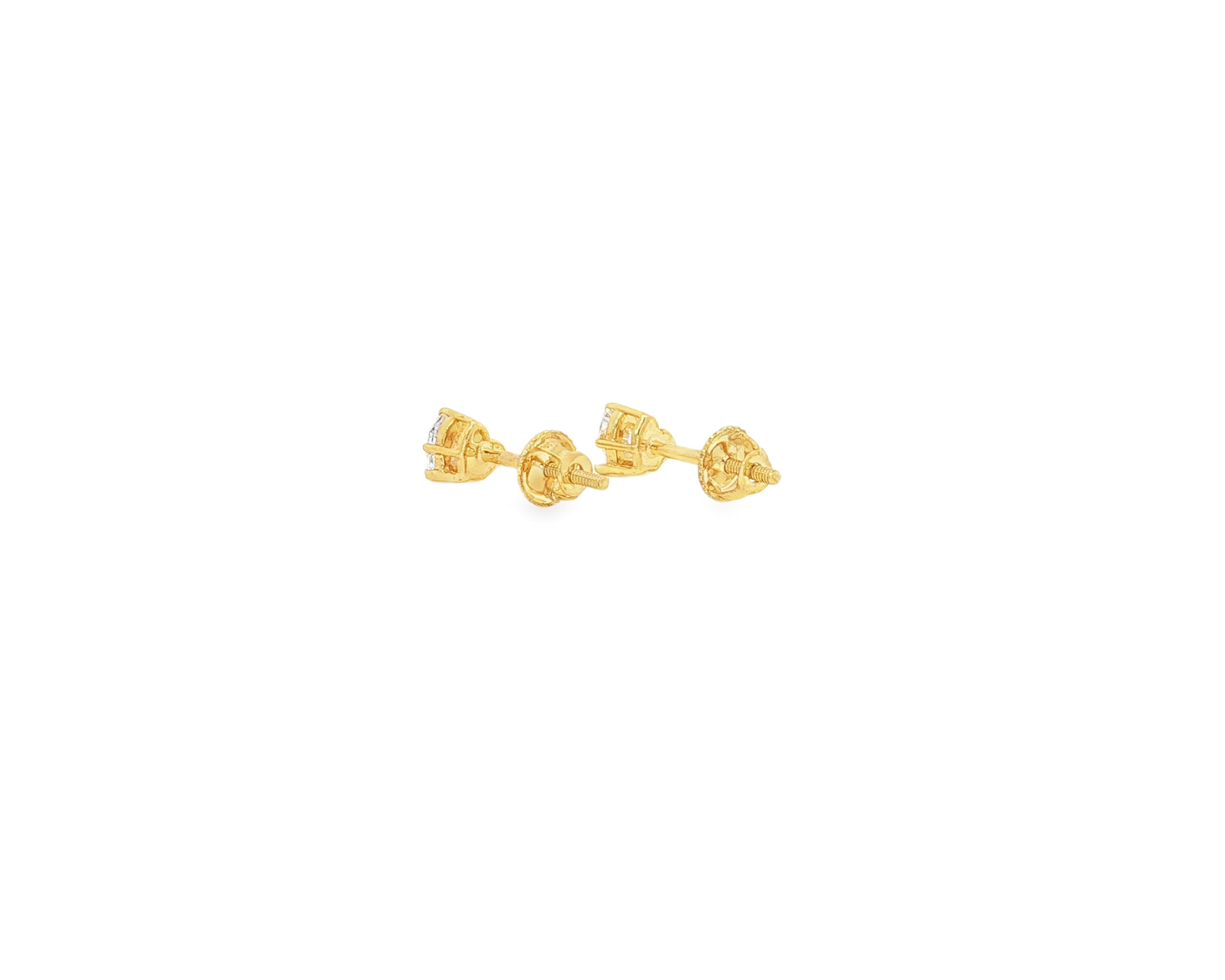 10k Gold Diamond Heart-Shaped Stud Earrings 0.50 CT