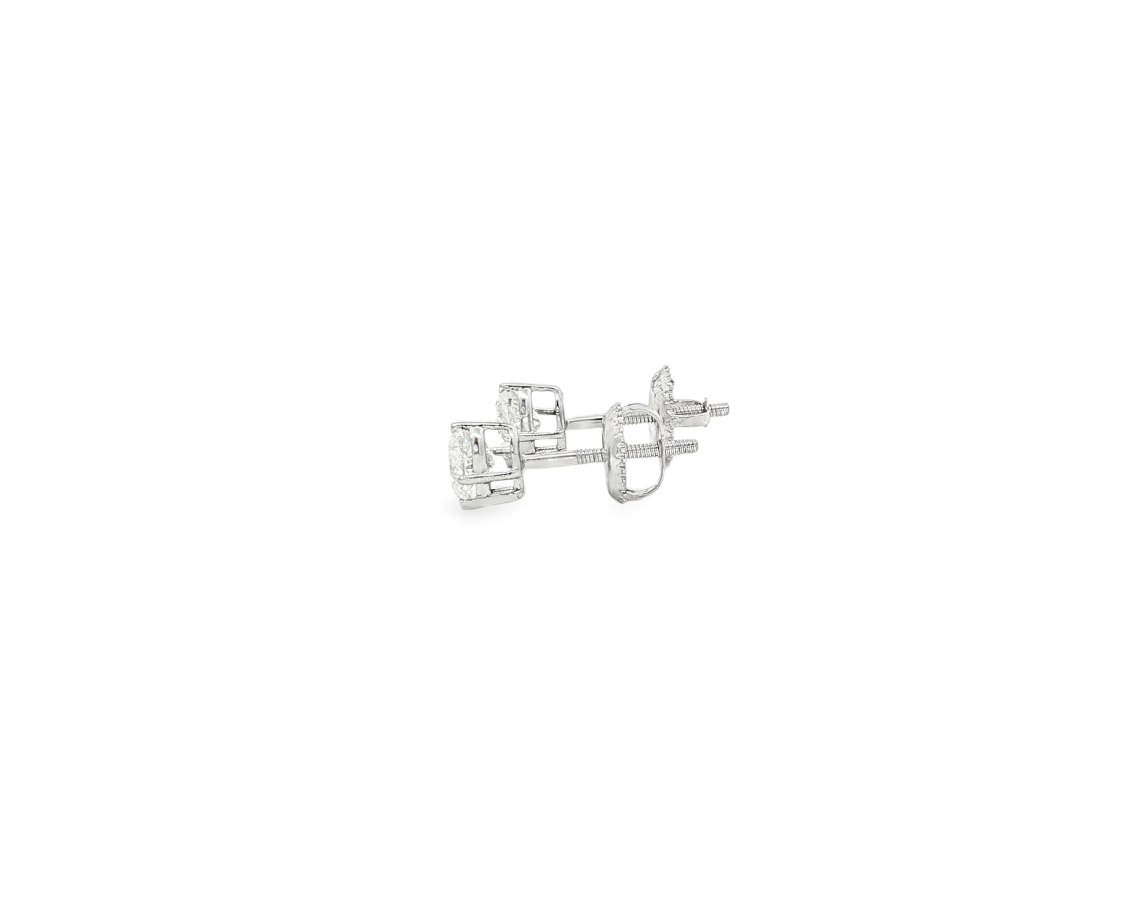 10k Gold Diamond Heart-Shaped Stud Earrings 1.0 CT