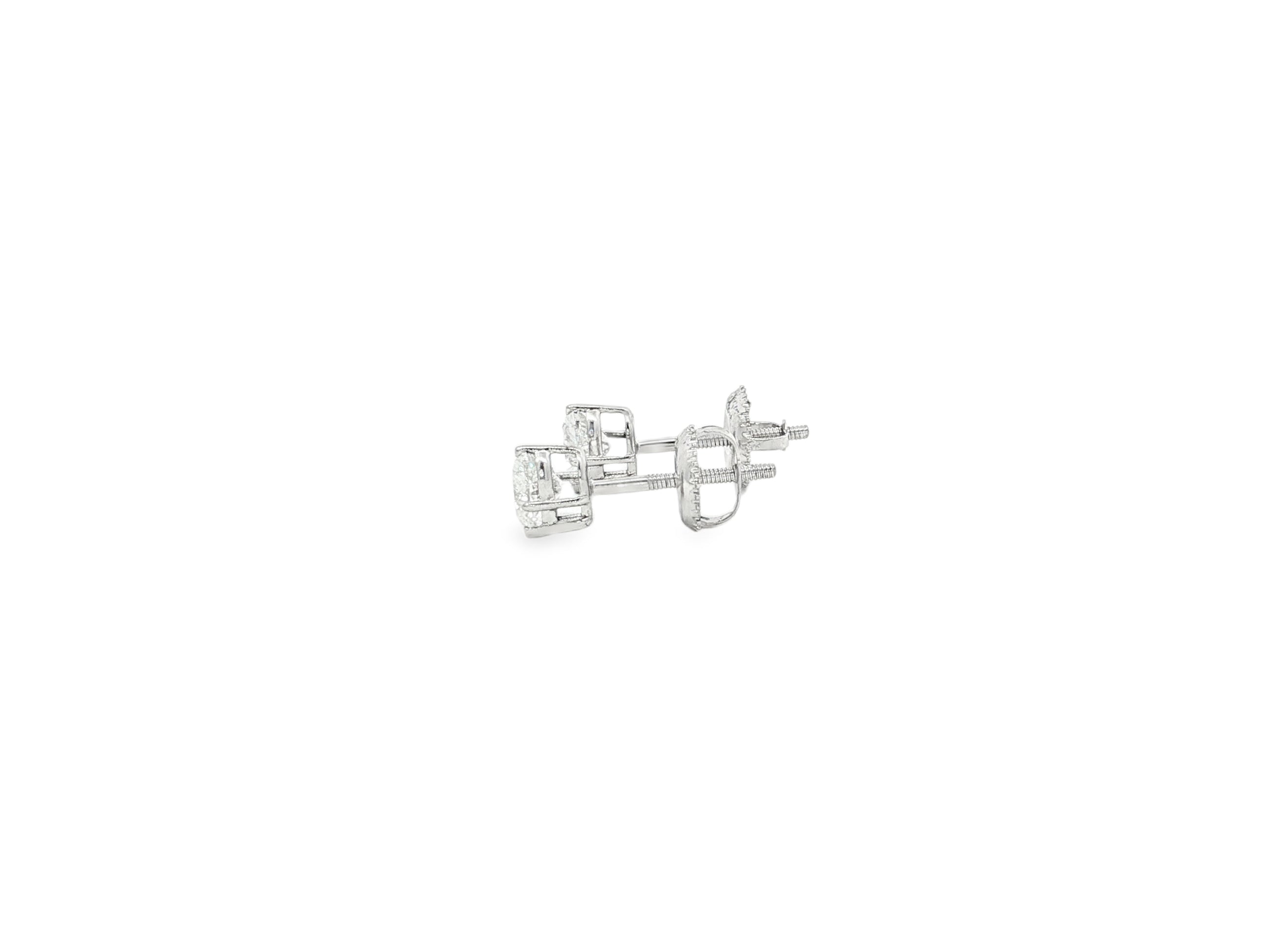 10k Gold Diamond Heart-Shaped Stud Earrings 1.0 CT