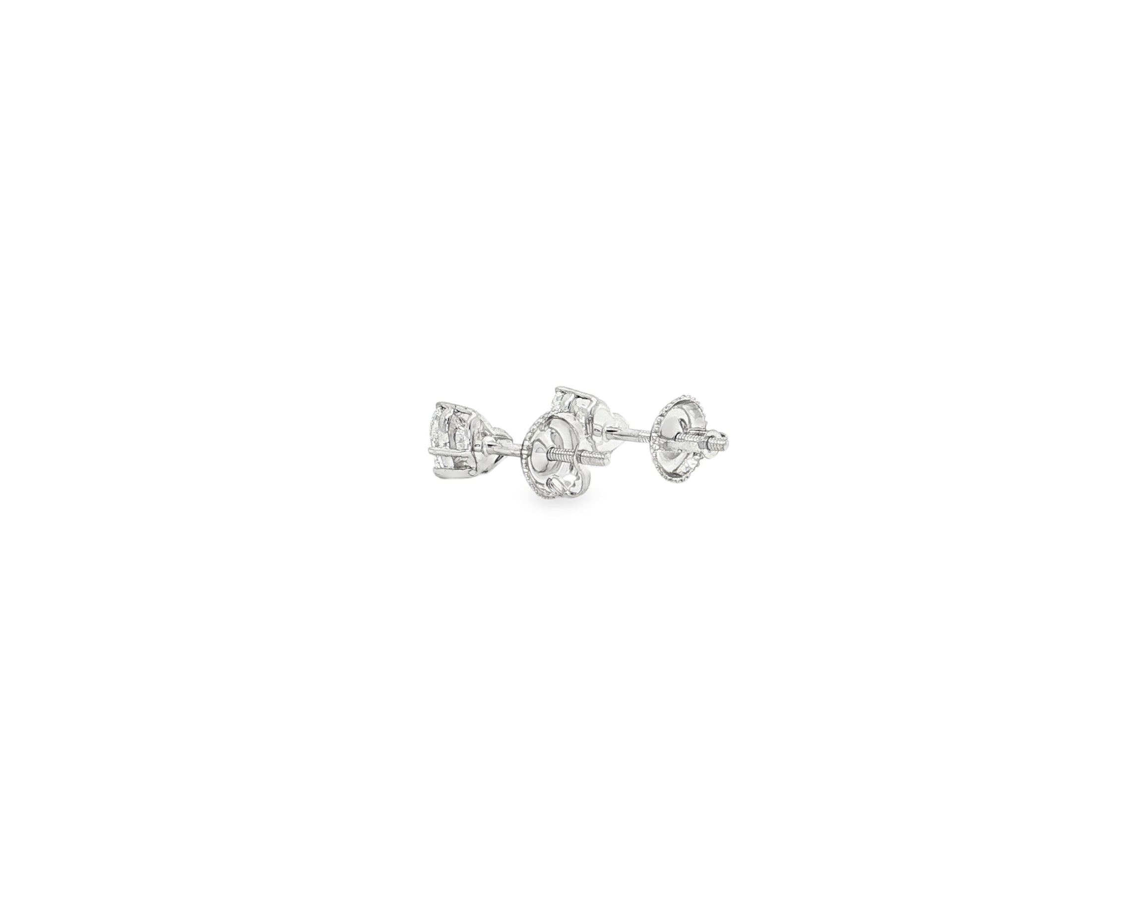 10k Gold Diamond Heart-Shaped Stud Earrings 1.0 CT