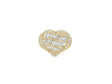 10k Diamond Heart Ring with Baguette Waves & Pavé Dome Design 2.30ct