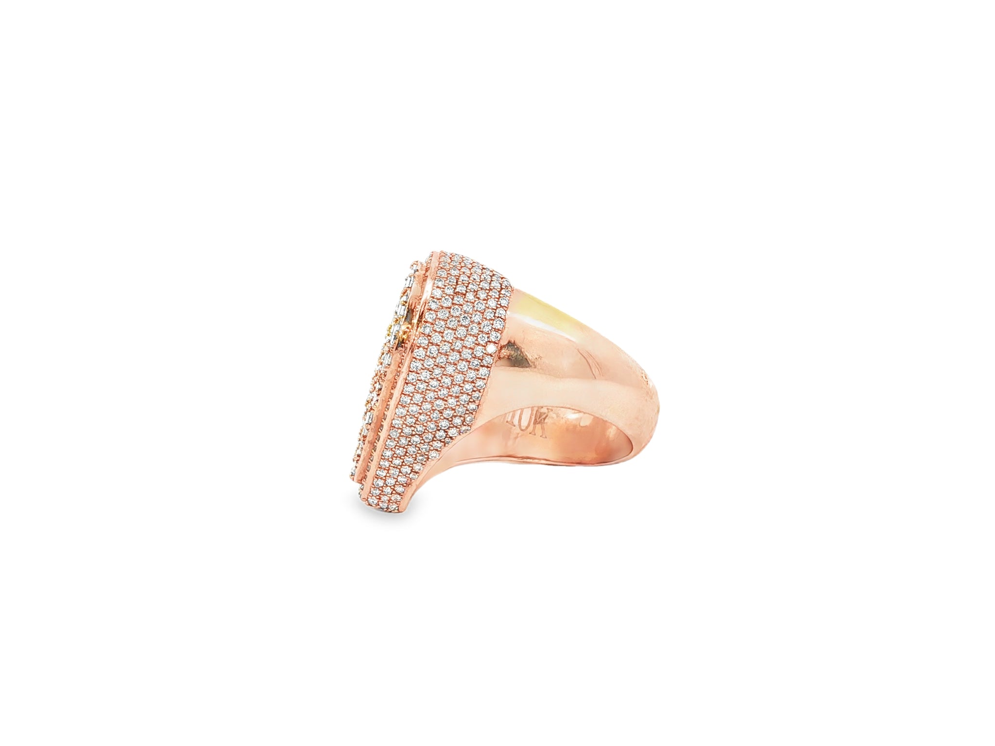 10k Diamond Heart Ring with Baguette & Pavé Halo Design 2.13ct