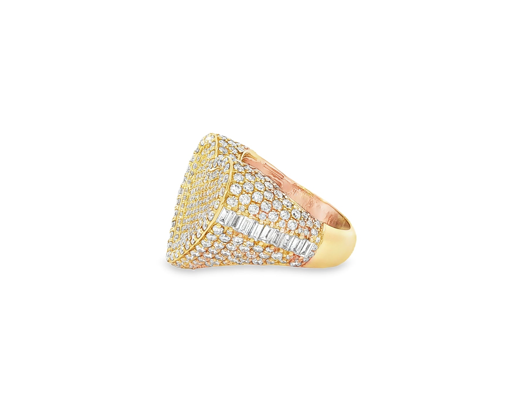 10k Gold Diamond Heart Ring with Pavé Round Accents 2.18ct