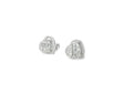 10K Gold Diamond Heart Stud Earrings with Baguette Accents 0.50 CT