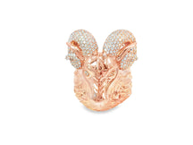 10k Gold Diamond Ram Head Ring with Pavé Accents 2.66ct