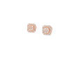 10K Gold Diamond Square Stud Earrings with Baguette & Pavé Accents 0.35 CT