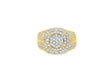 10k Gold Square Cushion Cluster Diamond Ring 1.20 ct