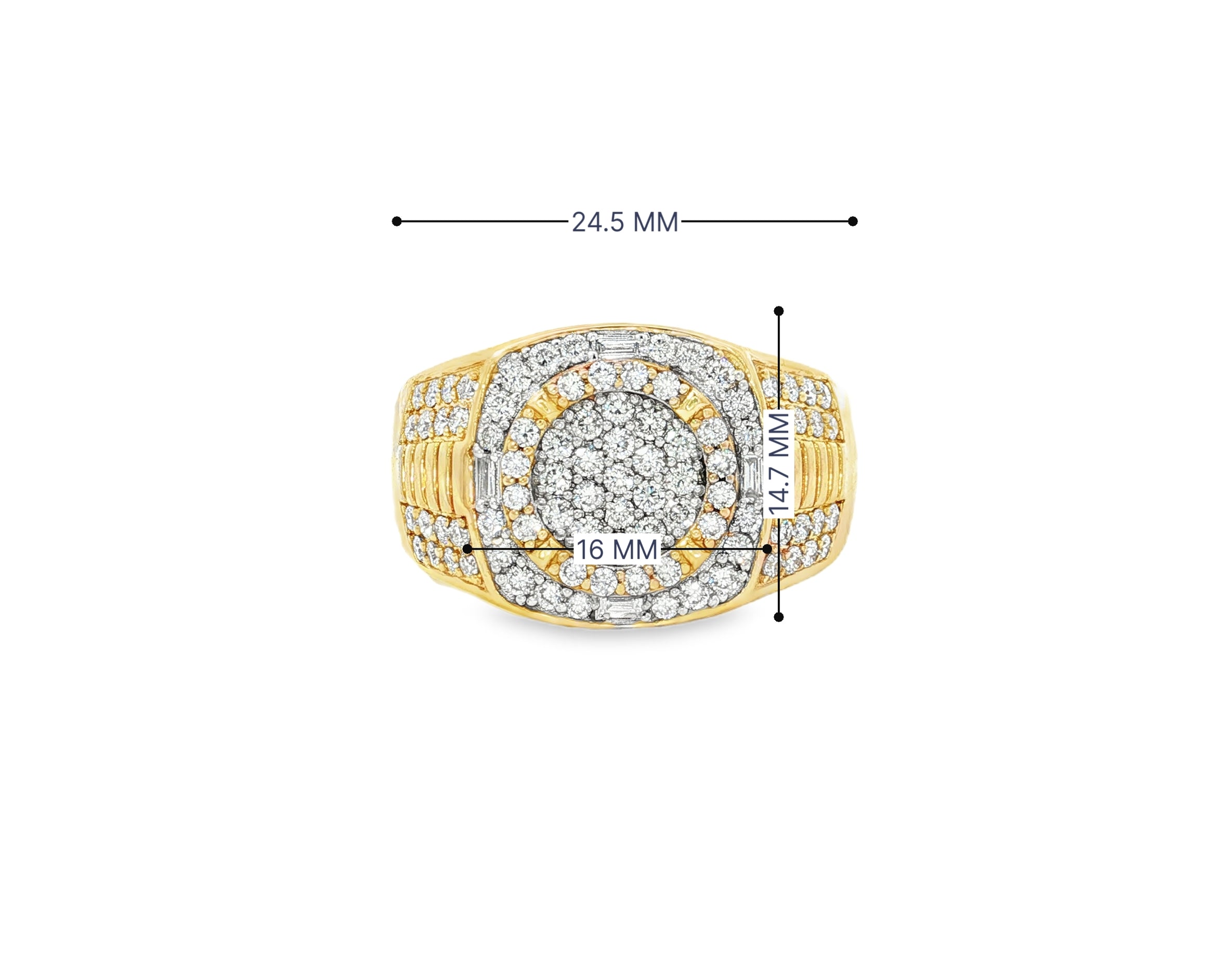 10k Gold Square Cushion Cluster Diamond Ring 1.20 ct