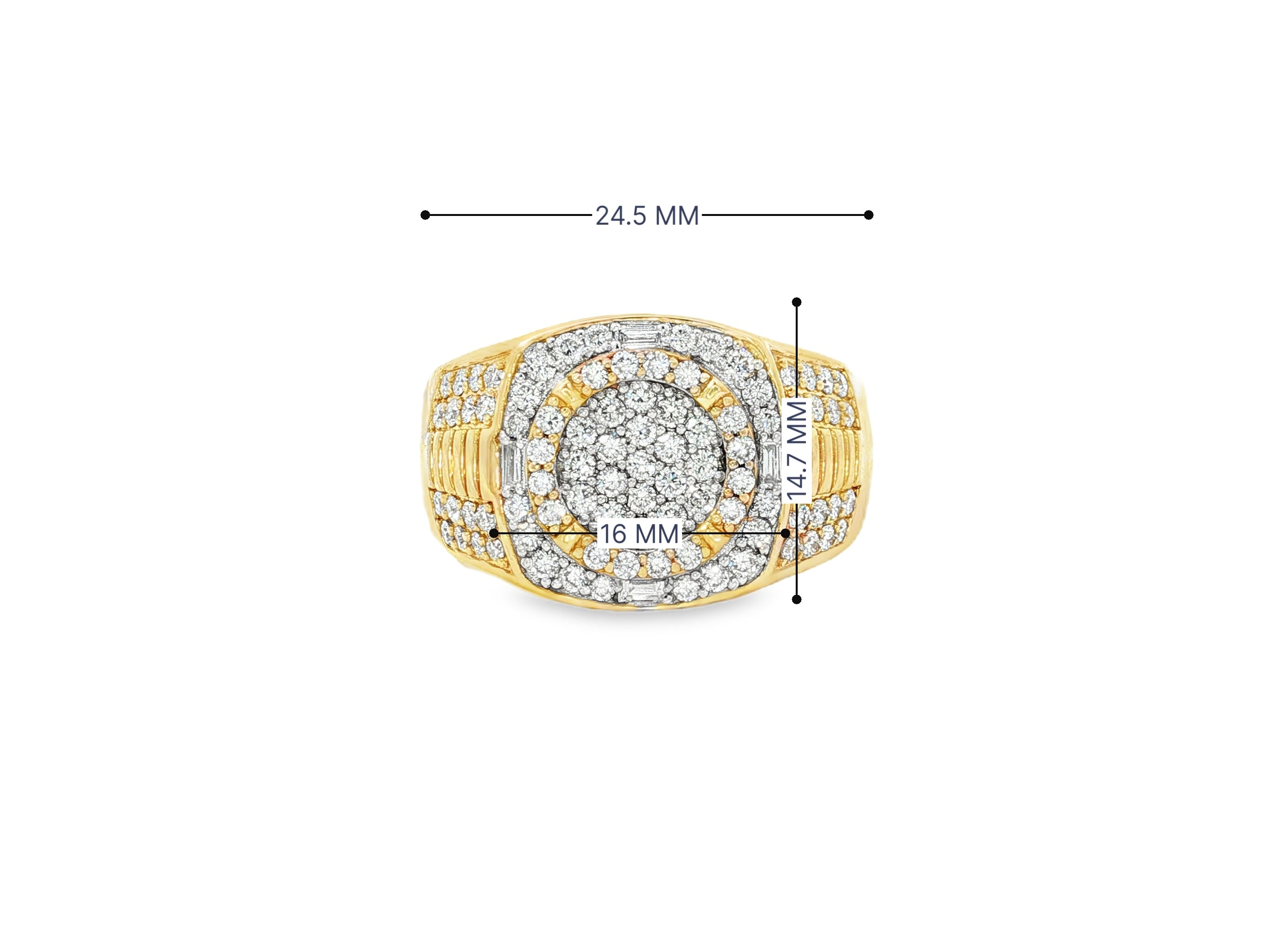 10k Gold Square Cushion Cluster Diamond Ring 1.20 ct