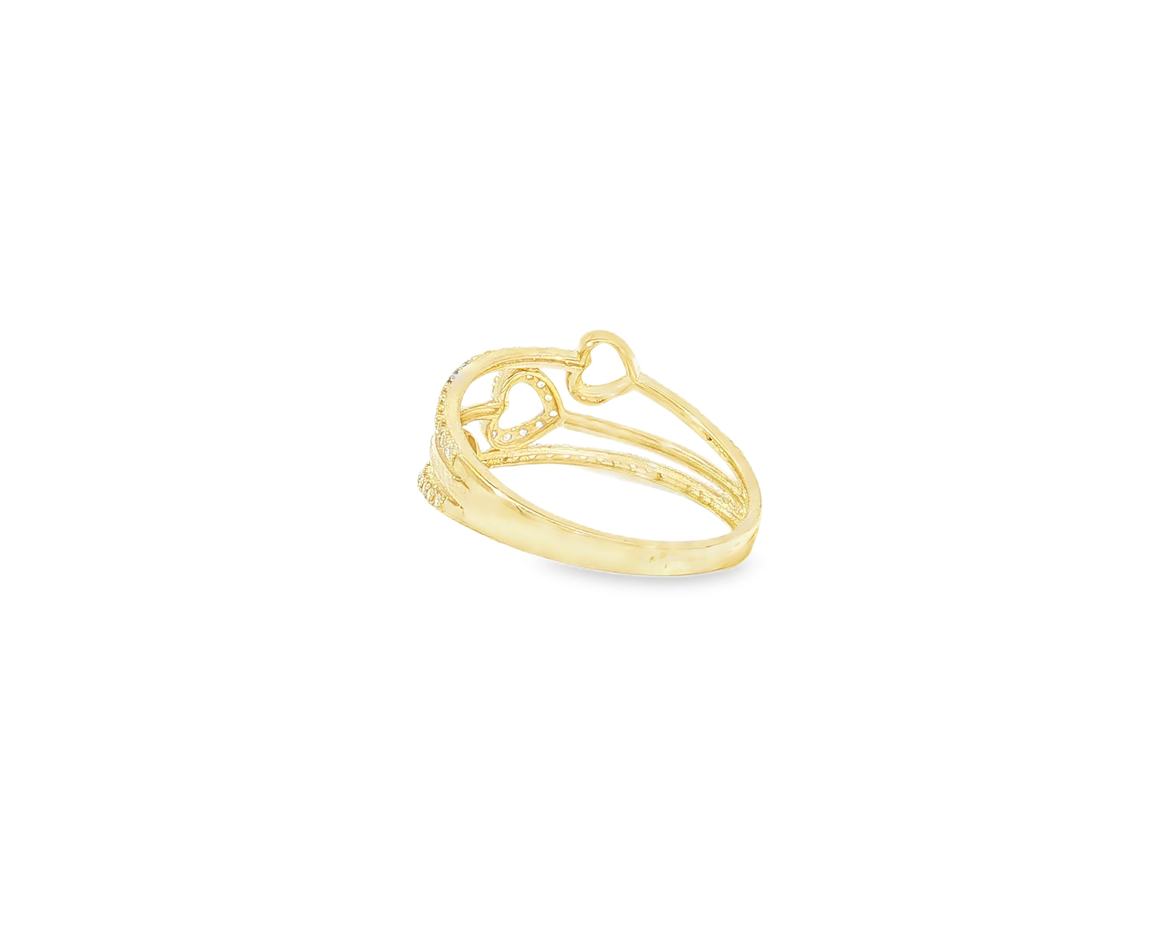 10K Gold Open Heart Wrap Cubic Zirconia Ring