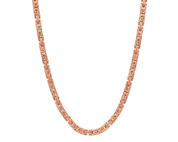 10k Hollow Square Byzantine Link Chain Necklace 3.0mm