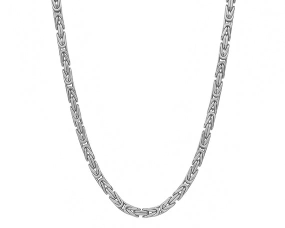 10k Hollow Square Byzantine Link Chain Necklace 3.0mm