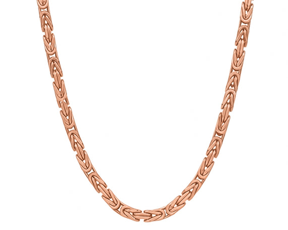 14k Solid Square Byzantine Link Chain Necklace 5.0mm