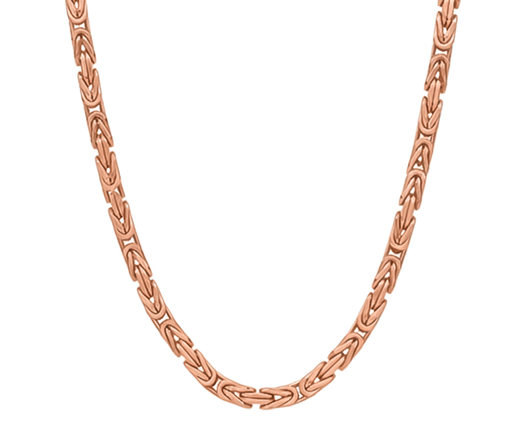14k Solid Square Byzantine Link Chain Necklace 5.0mm