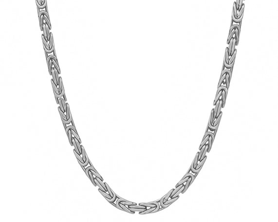 14k Solid Square Byzantine Link Chain Necklace 5.0mm