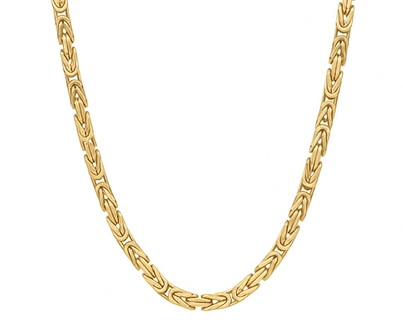 14k Solid Square Byzantine Link Chain Necklace 5.0mm
