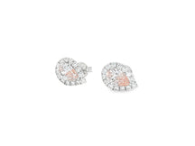 14K Gold Diamond Pear Halo Stud Earrings