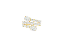 14K Gold Diamond Ring with Multi-Row Oval & Emerald-Cut 4.60ct