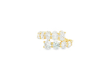 14K Gold Diamond Ring with Oval & Round Two-Row Wrap Design 3.66ct