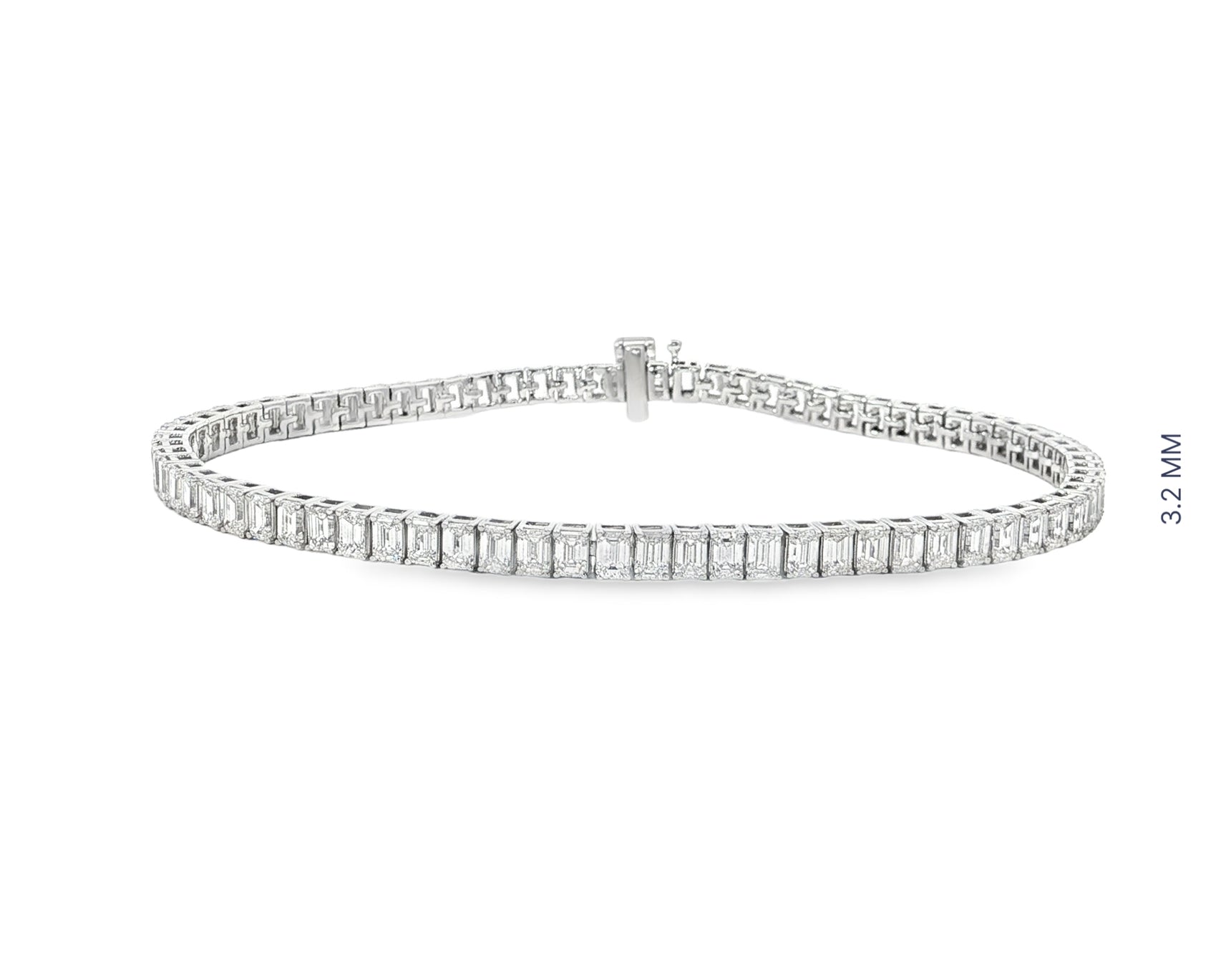 14K Gold Diamond Tennis Bracelet with Emerald-Cut Design 6.04ct
