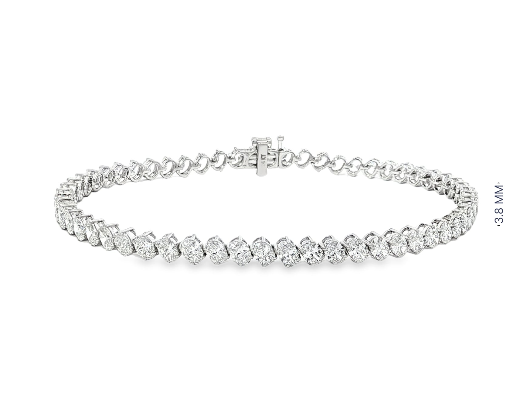 14K Gold Diamond Tennis Bracelet with Oval-Cut Design 5.3ct