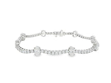 14K Oval Cut Three Stone Tennis Bracelet 5.53ct