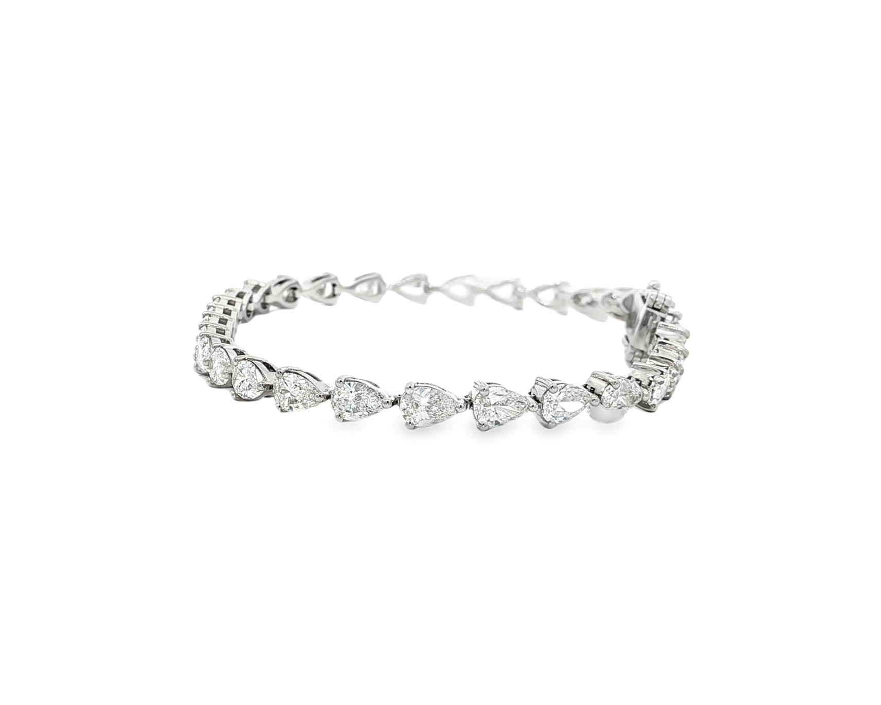 14K Pear-Cut Lab-Grown Diamond Tennis Bracelet 6.65ct