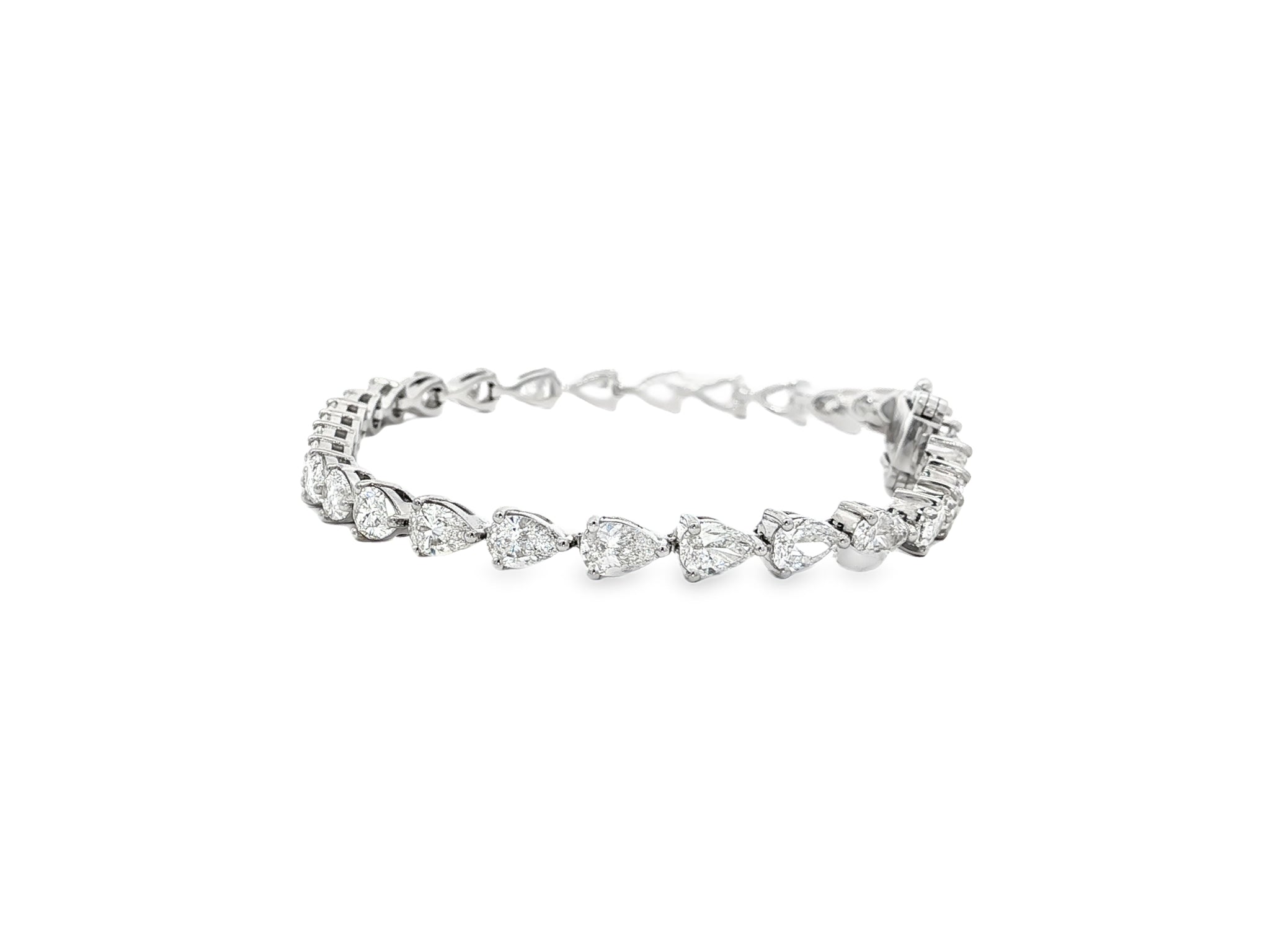 14K Pear-Cut Lab-Grown Diamond Tennis Bracelet 6.65ct