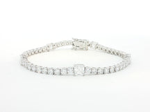 14K Round Cut Tennis Bracelet with Center Stone 11.48ct