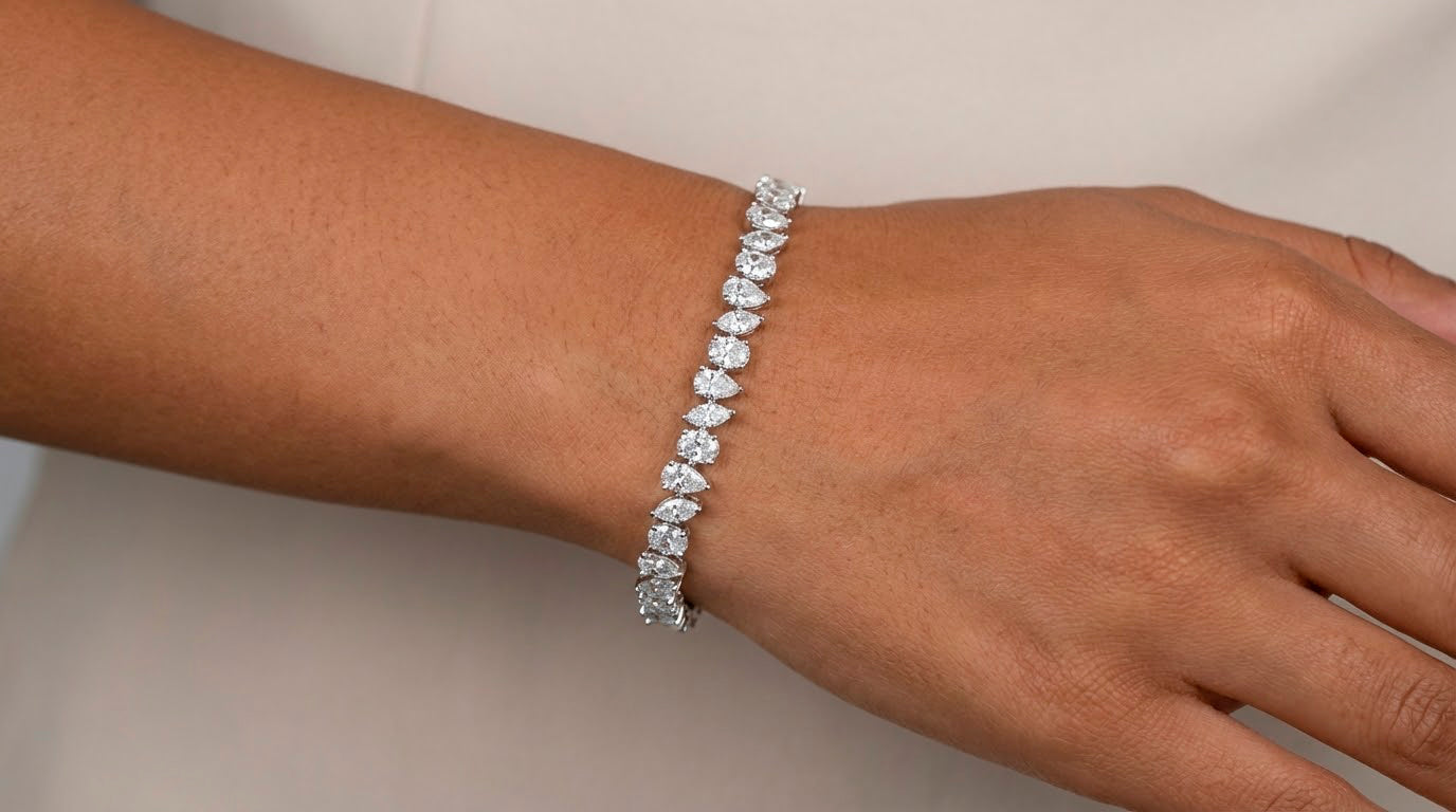 14K Gold Diamond Bracelet with Mixed Shape Design 11.98 CT