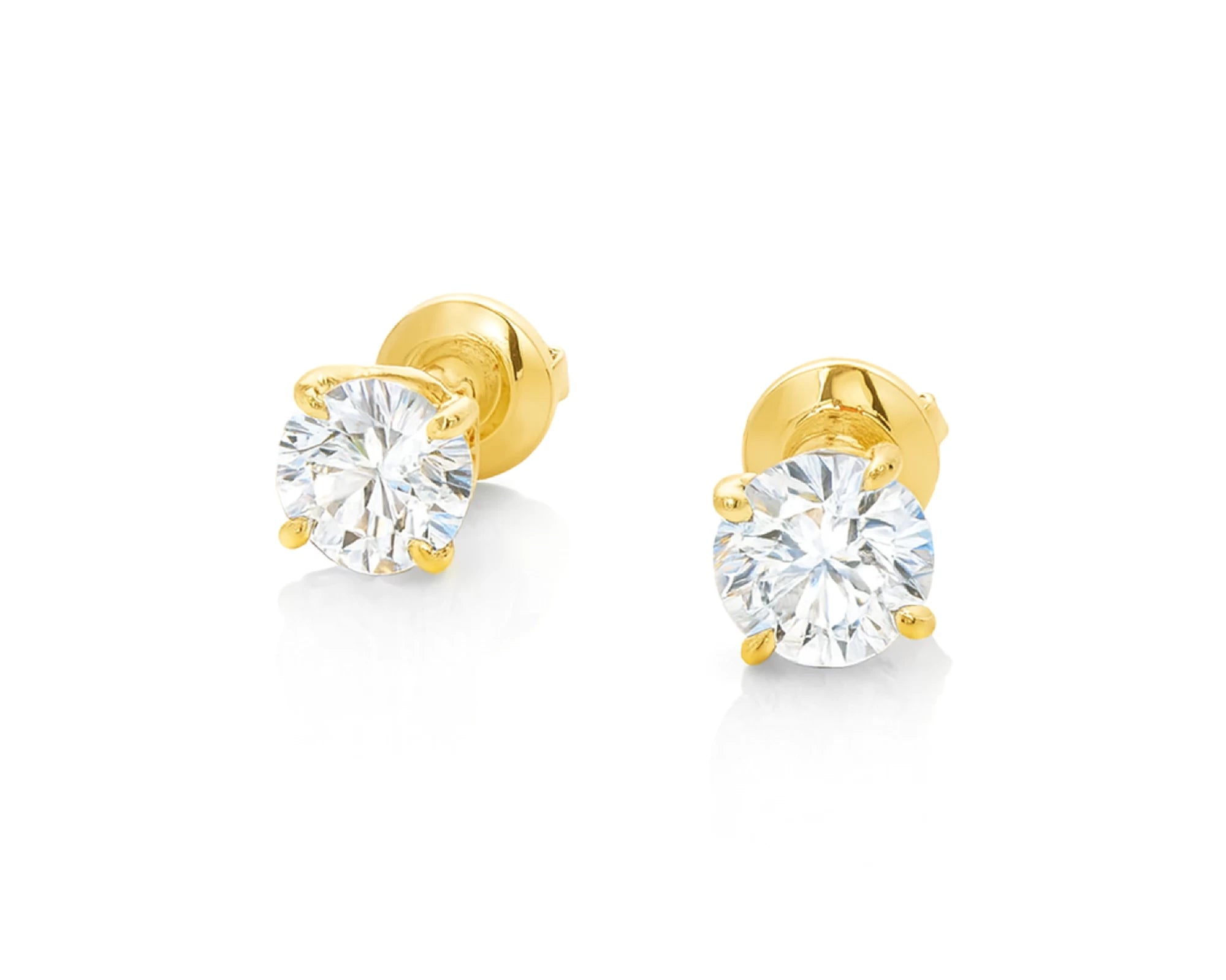 14k Classic Round Solitaire Stud Earrings with Four-Prong Setting 0.60ct – lifestyle 3427