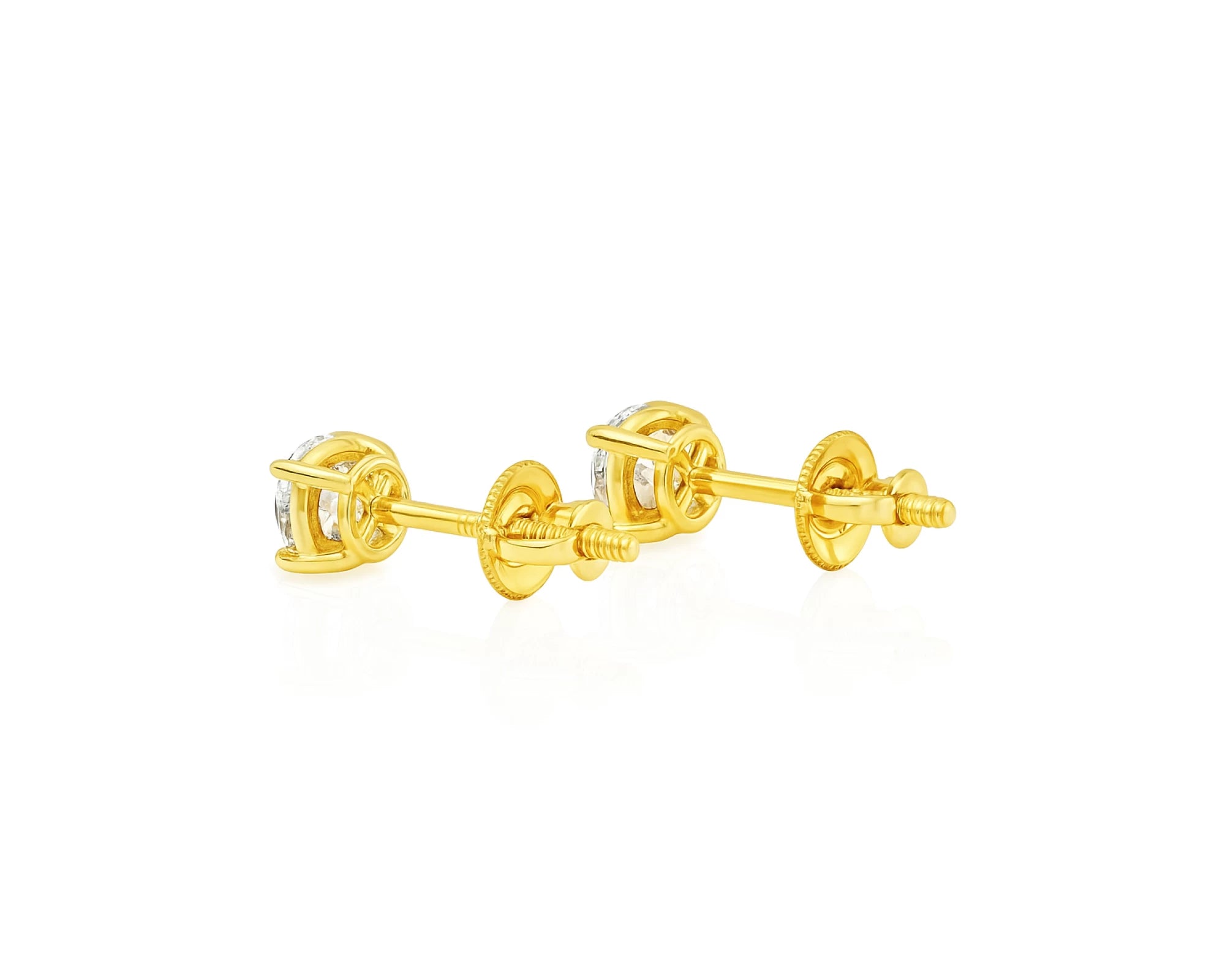 14k Classic Round Solitaire Stud Earrings with Four-Prong Setting 0.60ct – lifestyle 3428