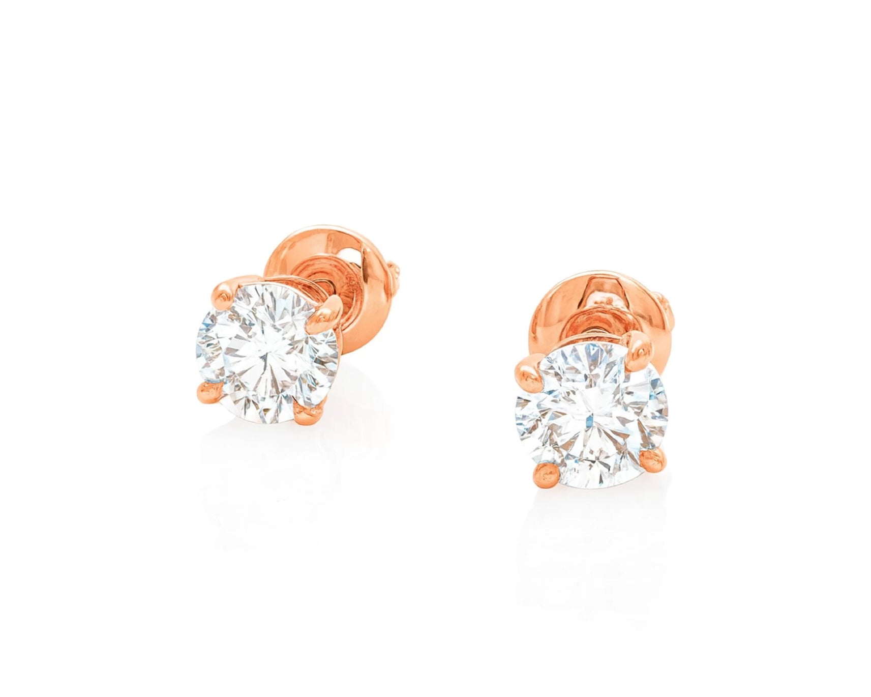 14k Classic Round Solitaire Stud Earrings with Four-Prong Setting 0.60ct – lifestyle 3429