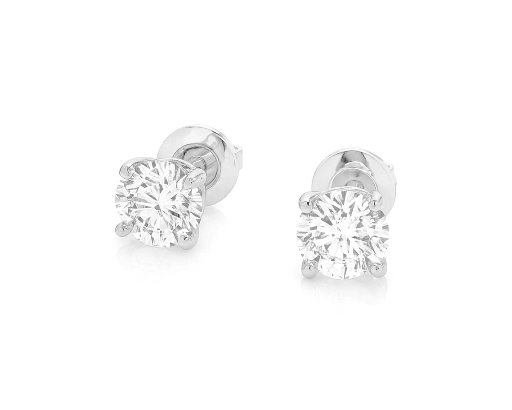 14k Classic Round Solitaire Stud Earrings with Four-Prong Setting 0.60ct – lifestyle 3430