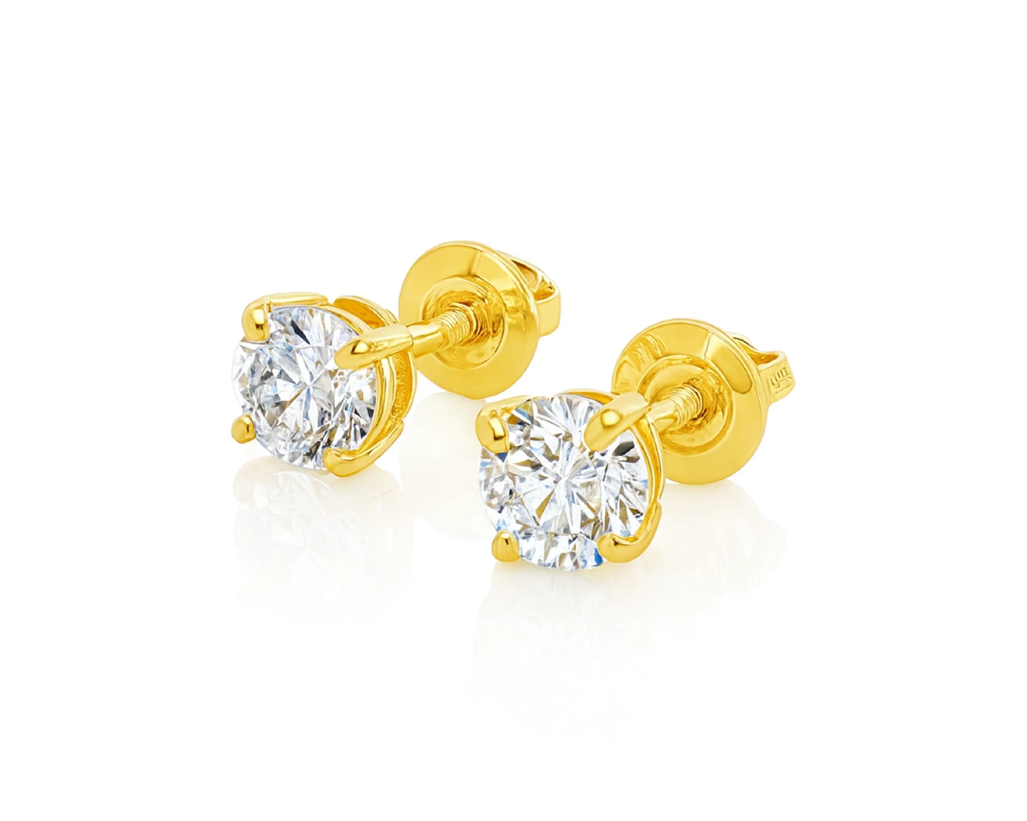 14k Classic Round Solitaire Stud Earrings with Four-Prong Setting 0.60ct – lifestyle 3431