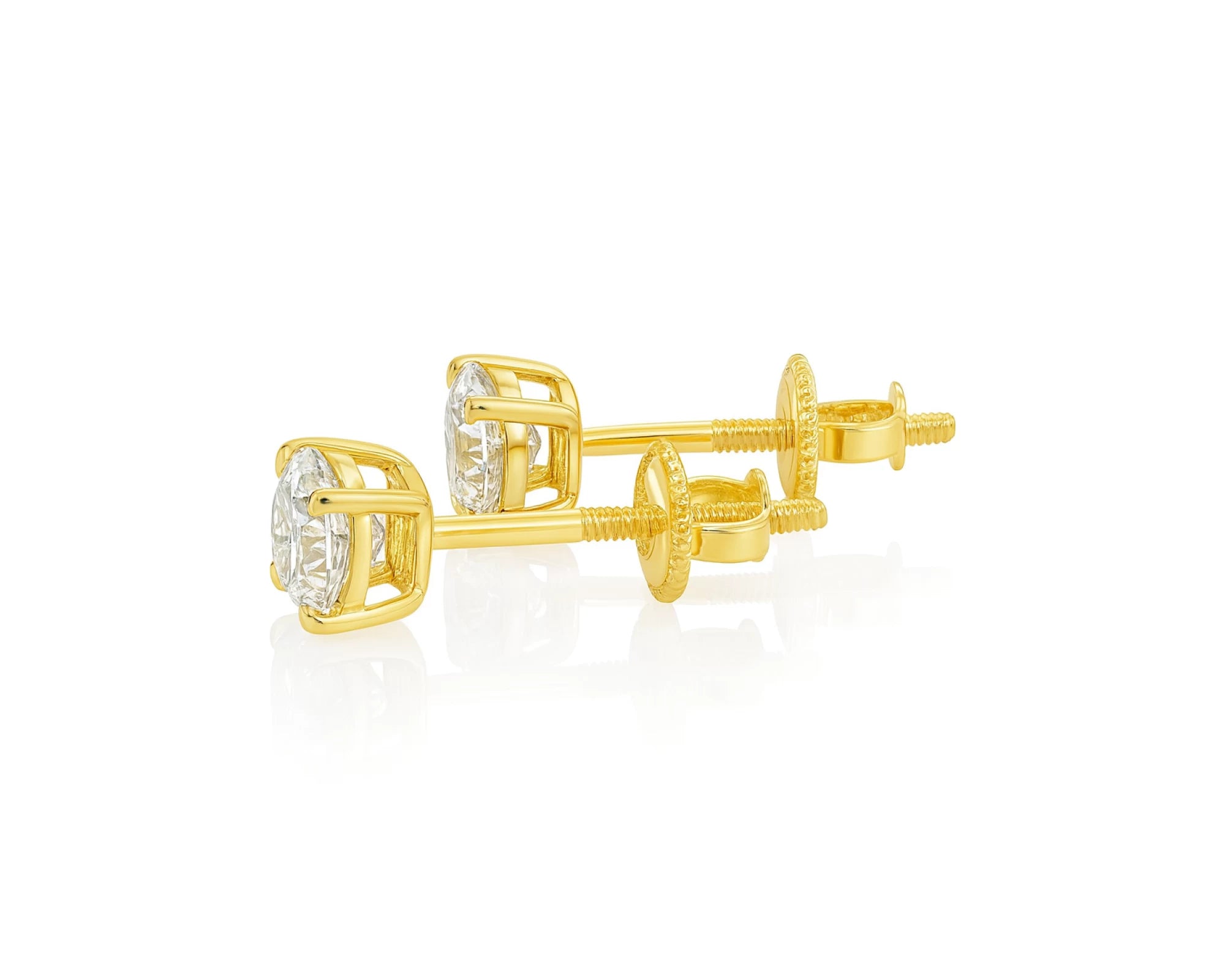 14k Classic Round Solitaire Stud Earrings with Four-Prong Setting 0.60ct – lifestyle 3433