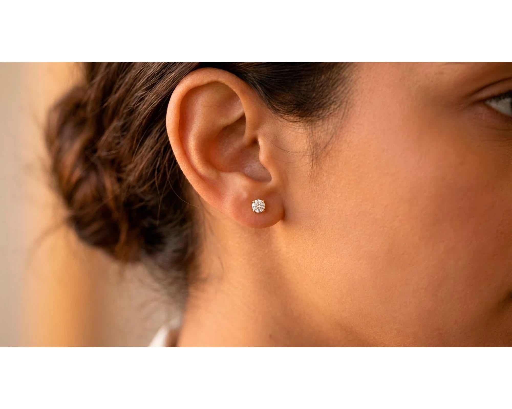 14k Classic Round Solitaire Stud Earrings with Four-Prong Setting 0.60ct – view 2