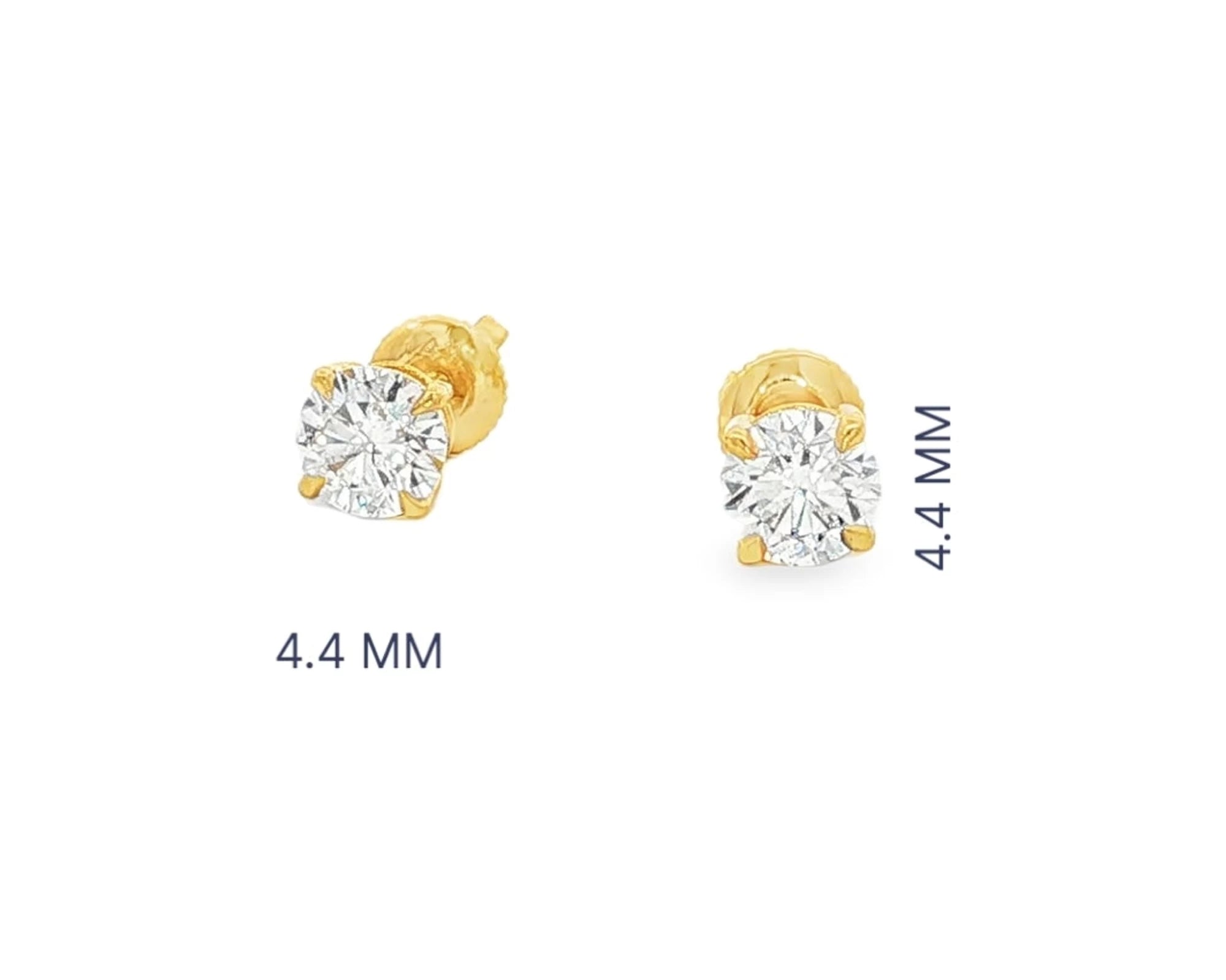 14k Classic Round Solitaire Stud Earrings with Four-Prong Setting 0.60ct – view 9